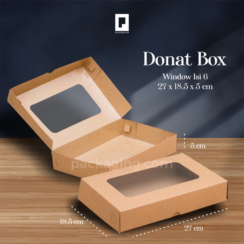 

Box Donat Kraft Window Isi 6/Box Donat mika uk 27x18,5x5/Box Donat Kraft Window Laminasi/Box Donat Window/Box Donat Isi 6/Box Donat/Dus Donat/Kotak Donat