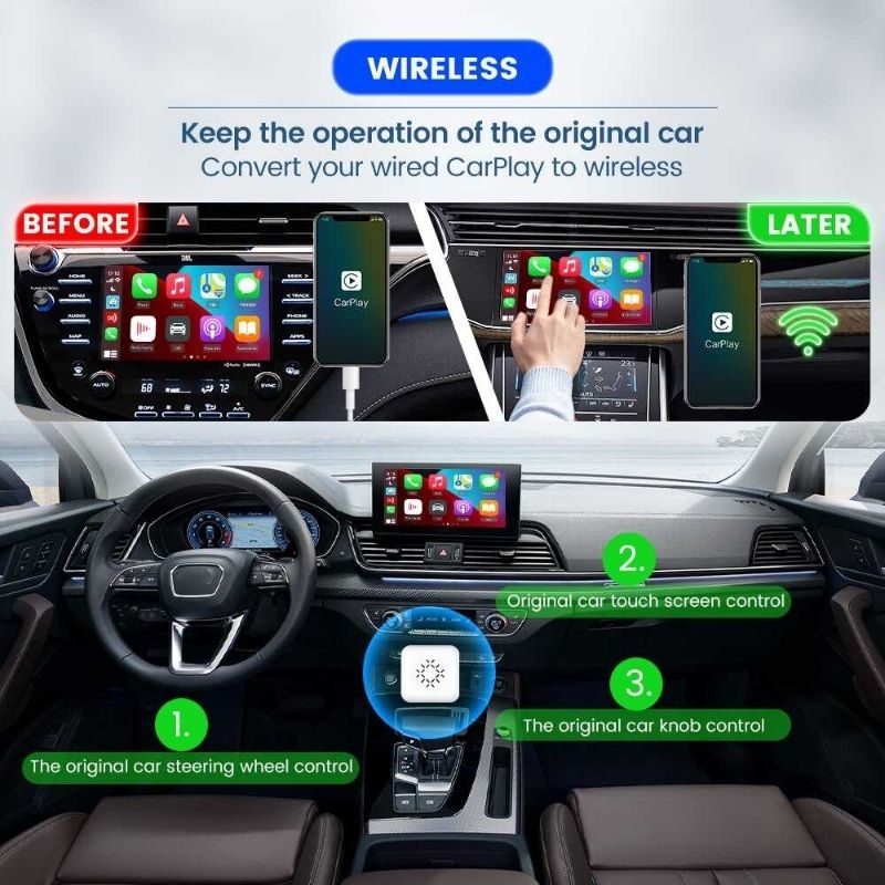 Carlinkit Wireless CarPlay Dongle Adapter Bluetooth Head Unit - CPC200-U2W