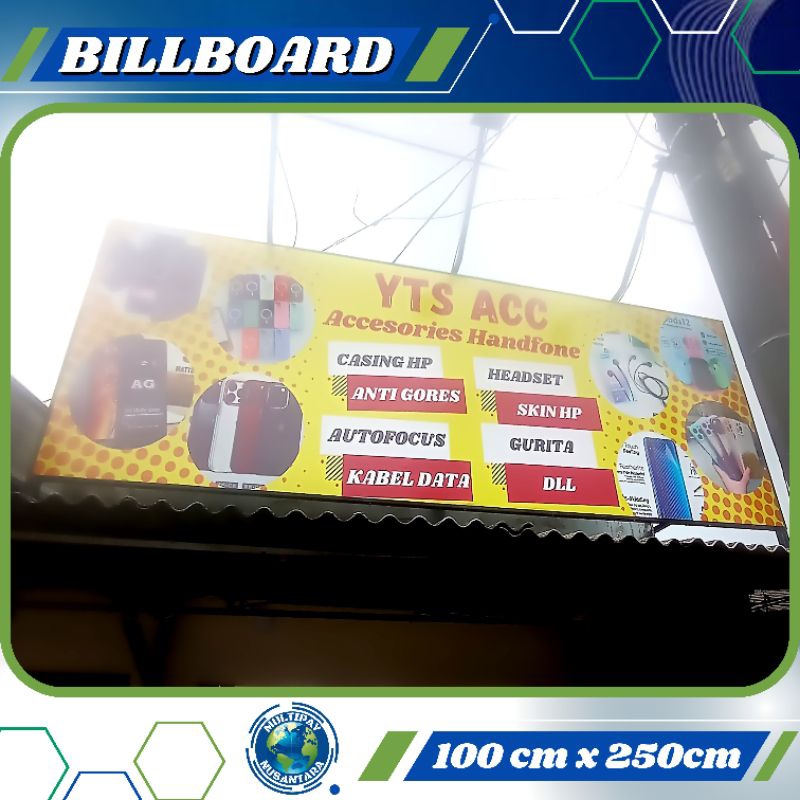 PAPAN NAMA TOKO / BILLBOARD 100CM X 250CM ( HARGA SUDAH TERMASUK PASANG )