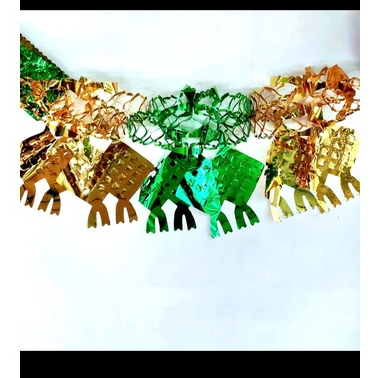 hiasan gantung idul Fitri slinger metalik lebaran motif ketupat