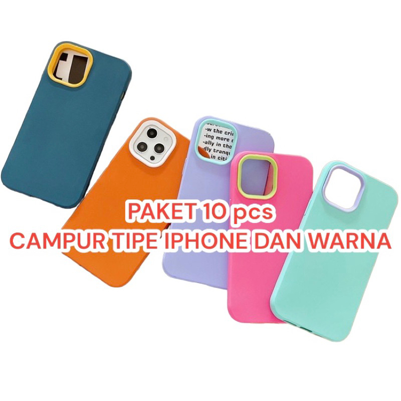 PAKET 10 PCS CASE IPHONE MIX WARNA DAN TIPE HP