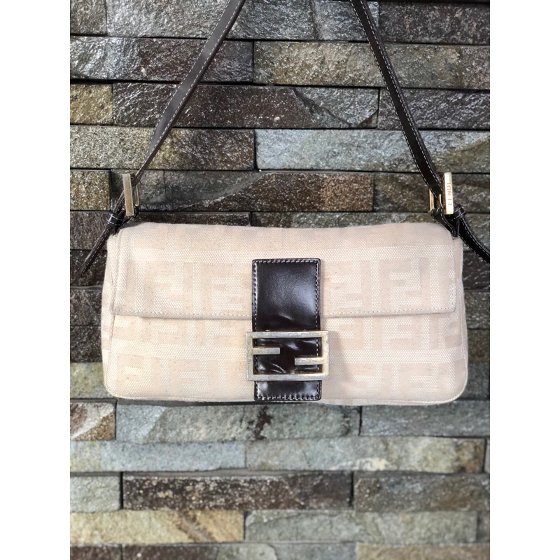 preloved fendi zucca canvas mamma bag