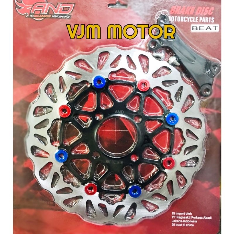 disc brake Beat MODEL PSM Piringan cakram depan Beat Vario Scoopy ukuran 260 Hitam ring biru merah