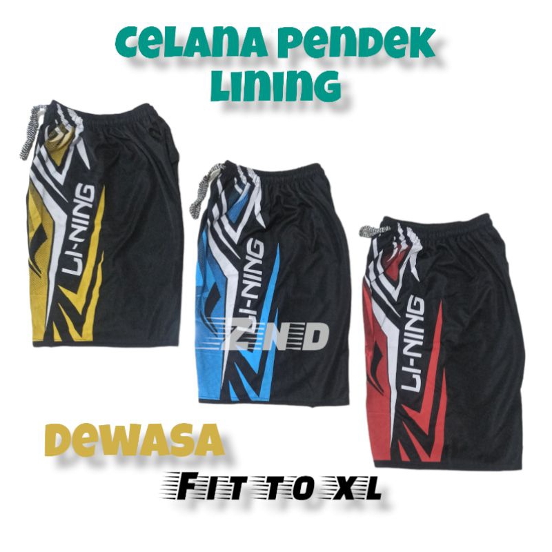 celana pendek lining dewasa anak| celana pendek volly| kolor lining murah