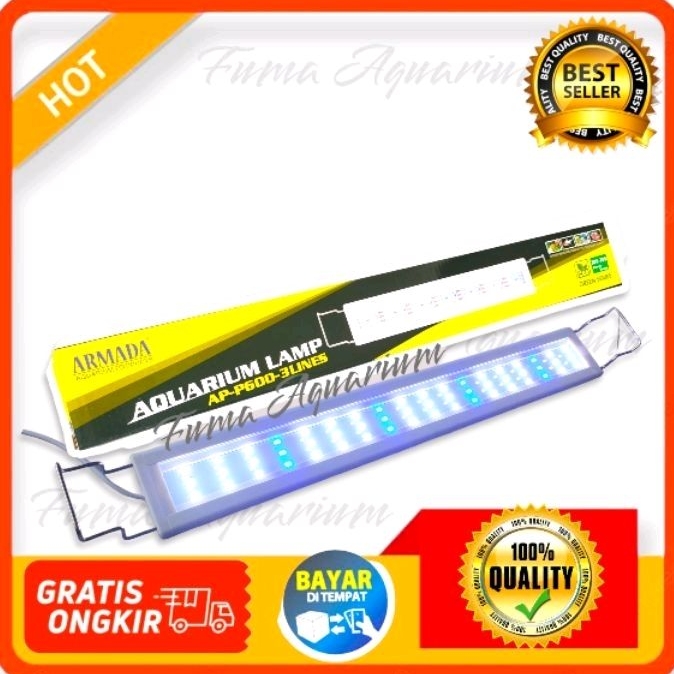 Lampu Led Aquarium ARMADA AP-P 800 Led 3 Baris Putih Biru Lampu Gantung Akuarium Aquascape