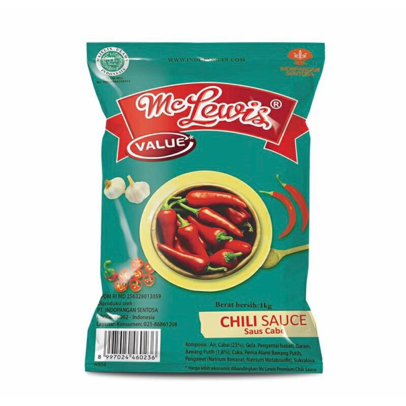 

MC LEWIS CHILI SAUCE 1 KG / SAUS SAMBAL