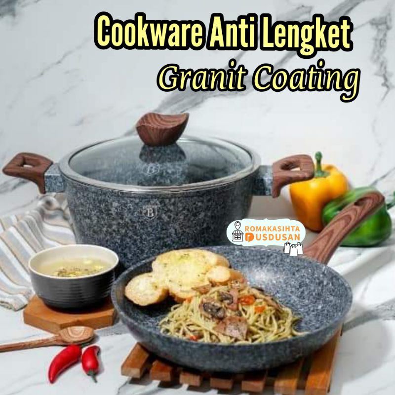 Berlinger Haus 4 Pcs Cookware Set Forest Line Fry Pan Anti Lengket