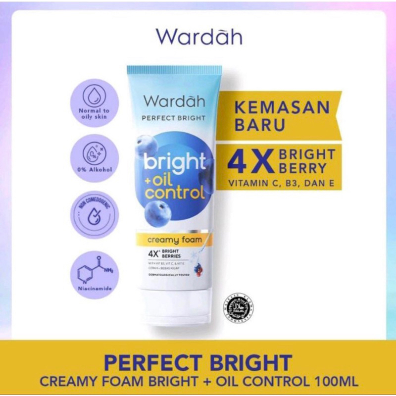 Wardah Perfect Bright + Oil Control Creamy Foam 50ml|100ml