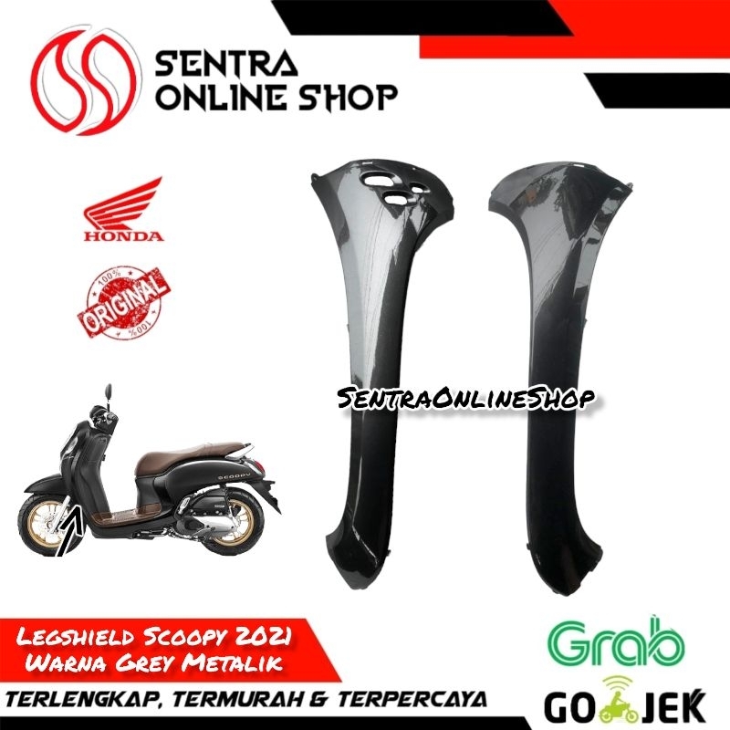 Sayap legsil legshield luar kanan kiri scoopy all new 2021 grey abu abu metalik original