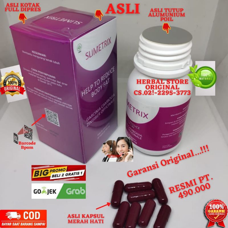 SLIMETRIX ASLI ORIGINAL OBAT HERBAL PENURUN BERAT BADAN  PELANGSING DIET