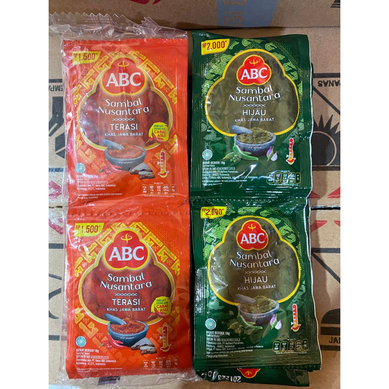 

ABC Sambal Terasi / Sambal Hijau Renceng( isi 10bks )