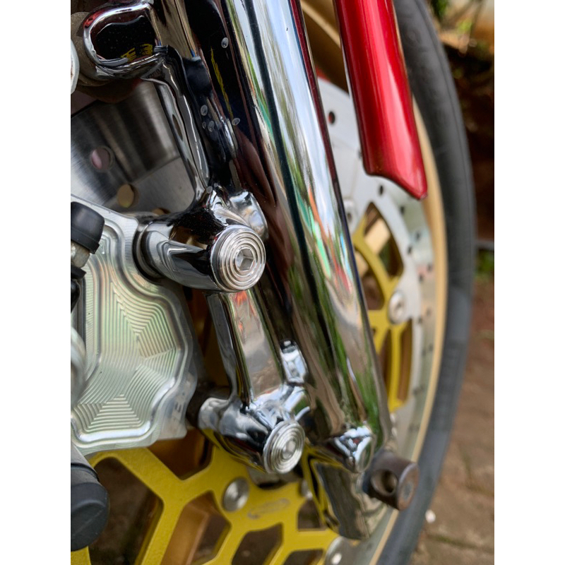 Baut L Stainles slim Baut Breket Bracket Kaliper Depan Ninja R SS Ninja RR New Ninja RR Old Dan ZX