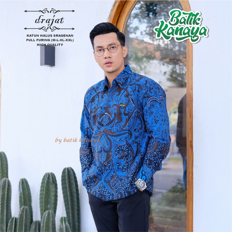 DRAJAT Baju Batik Pria Full Furing Bahan Katun PREMIUM