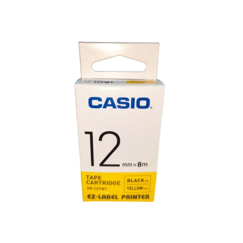 

EZ Label Tape Catridge Casio XR-12YW1 Black On Yellow 12mm Original