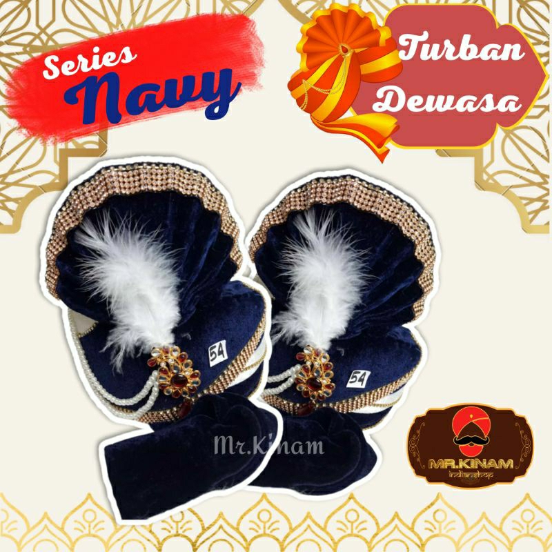TURBAN [Navy] | TOPI INDIA | PENGANTIN PRIA INDIA