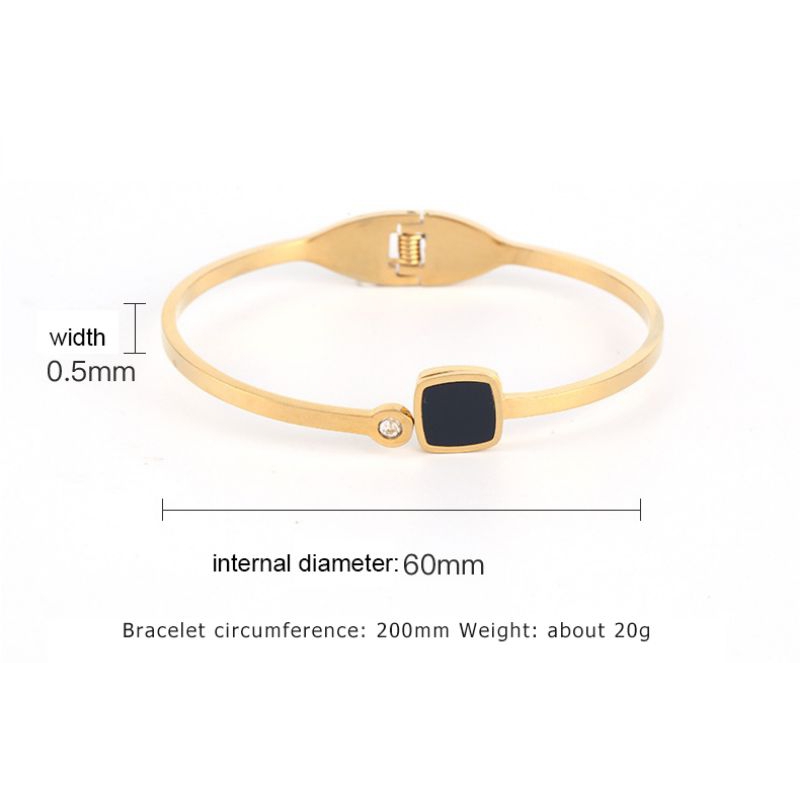 Gelang bangle titanium anti luntur perhiasan wanita