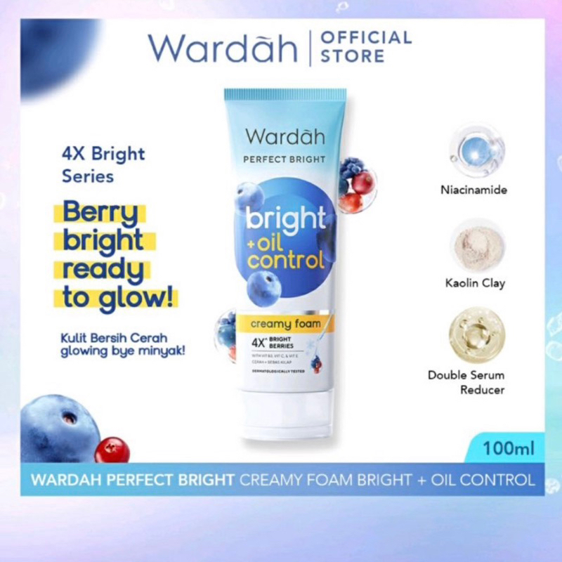 Wardah Perfect Bright + Oil Control Creamy Foam 50ml|100ml