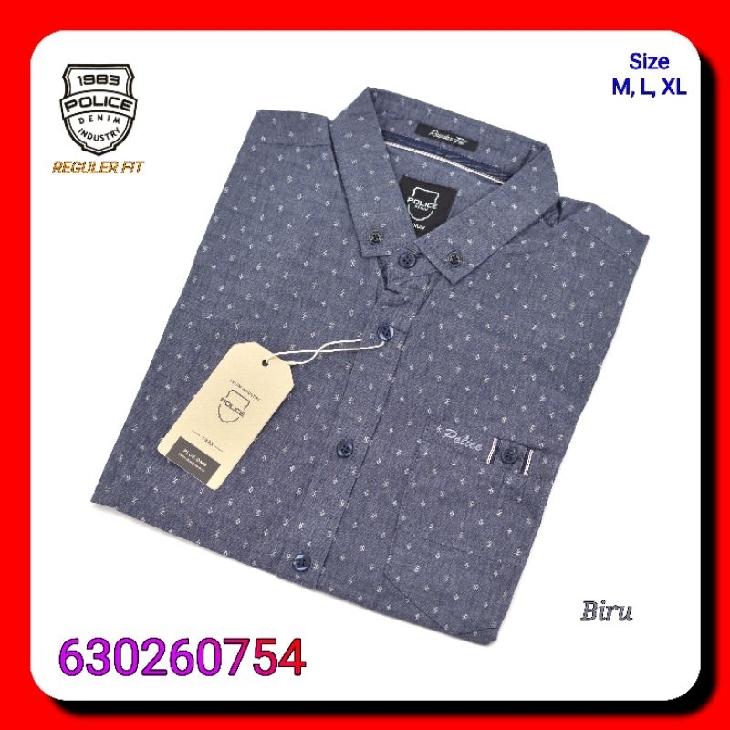 Kemeja Kasual Pria Police Denim Industry 630260754 Lengan Pendek