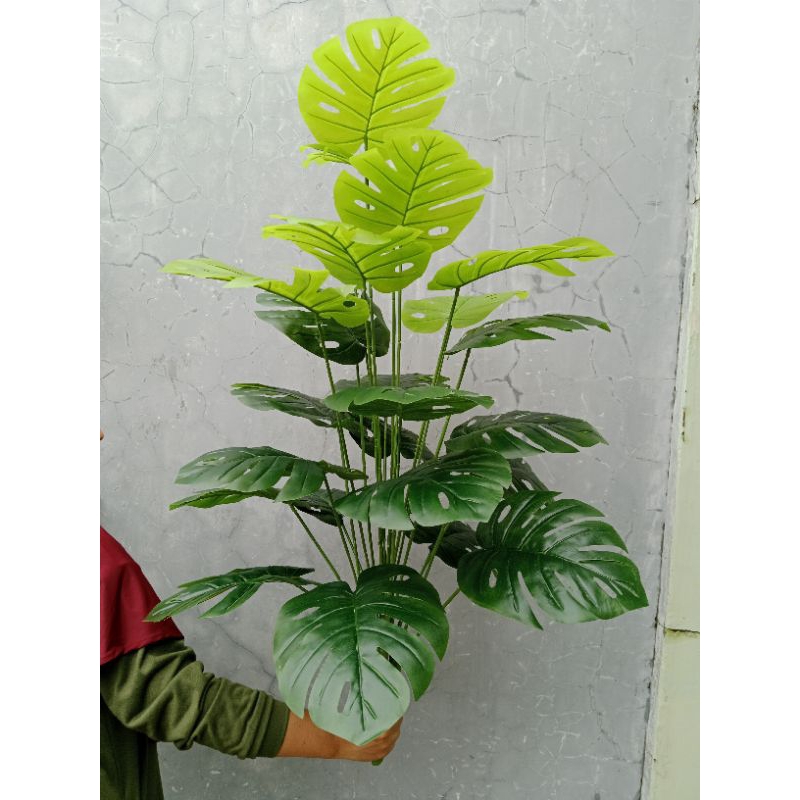 TANAMAN PALSU MONSTERA HIJAU 110CM 24DAUN ARTIFICIAL