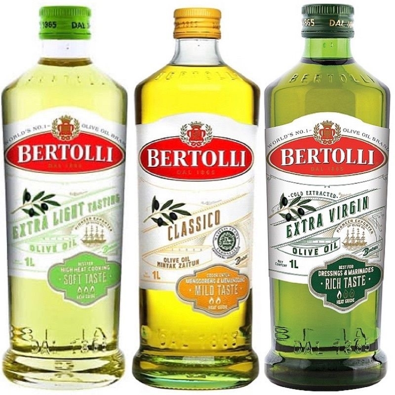 

Bertolli minyak zaitun olive oil 1 liter Extra Virgin/ Classico/ Extra Light