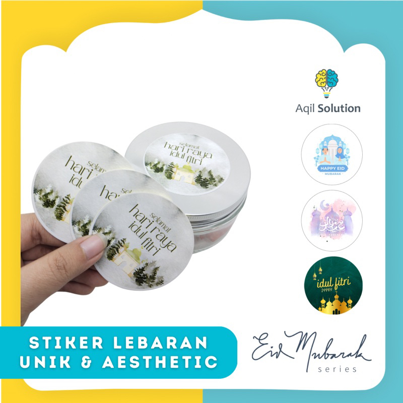 (20pcs) Stiker Toples Lebaran 6cm Ramadan &amp; Idul Fitri | Stiker Lebaran, Stiker Toples Kue Kering, Stiker Kardus Idul Fitri, Stiker Hampers Lebaran , Stiker Hampers Lebaran Bulat 6cm, Segel Dus, Stiker Toples