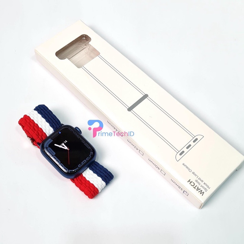 Strap untuk iWatch IWO HW 41 49 45 42 44 38 40mm Tali Jam Tangan Strap Braided Buckle Nylon New Sport Band iwatch series 1 2 3 4 5 6 SE 7 8 9 ULTRA