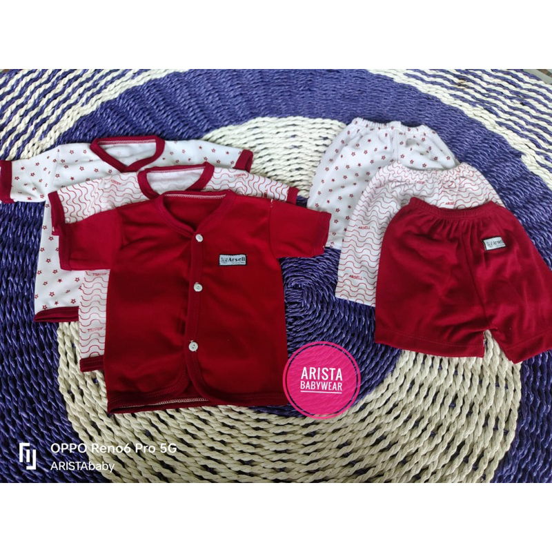 ARSELbaby (SERI MAROON) Paket hemat baju+celana bayi pinggiran bis