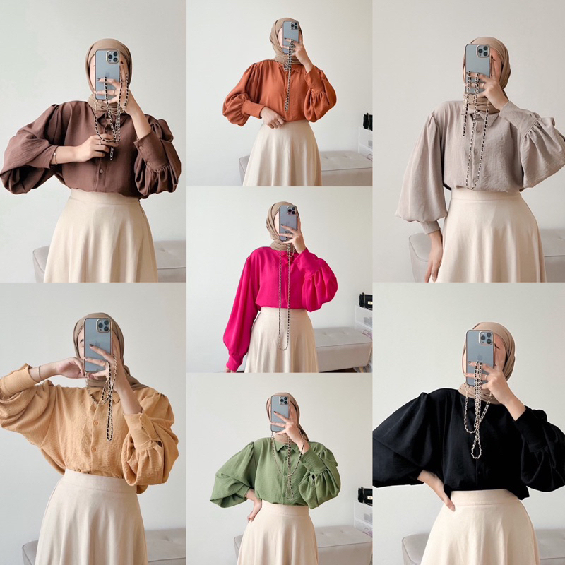 PEVITA PUFFY BLOUSE CRINKLE