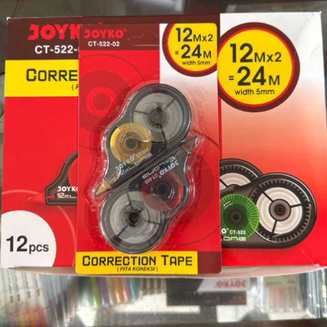 

Correction Tape 12 meter CT 522 isi 2 - Pita Koreksi Joyko CT-522-02 Tipx Pita CT 522 02