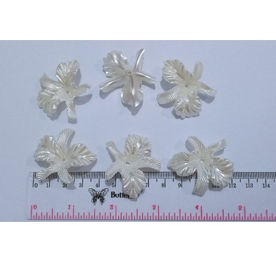 Mote/Manik kelopak Anggrek Mutiara Aksesoris Kerajinan Bunga Akrilik  Kemasan 1Pon