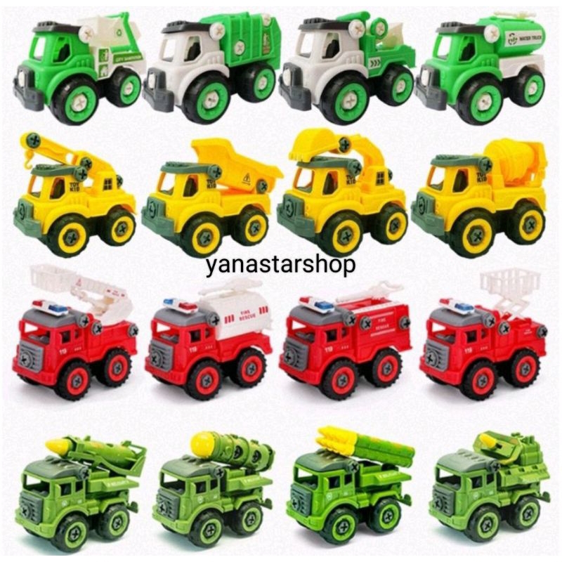 Mainan Anak Murah Set Mobil Obeng Mekanik Cilik 1Set Isi 4Pcs