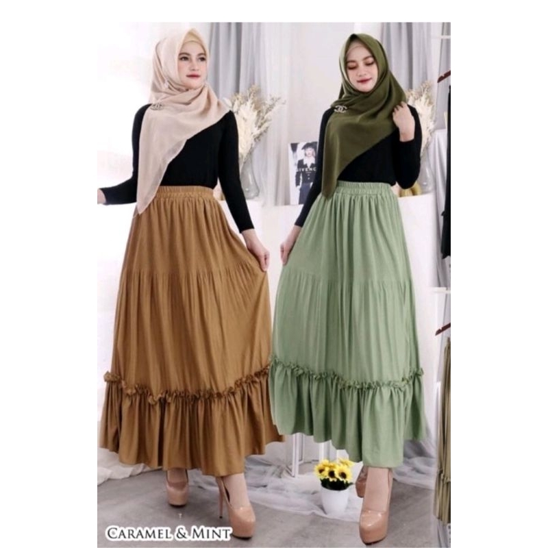 Rok plisket ruffle hyget premium