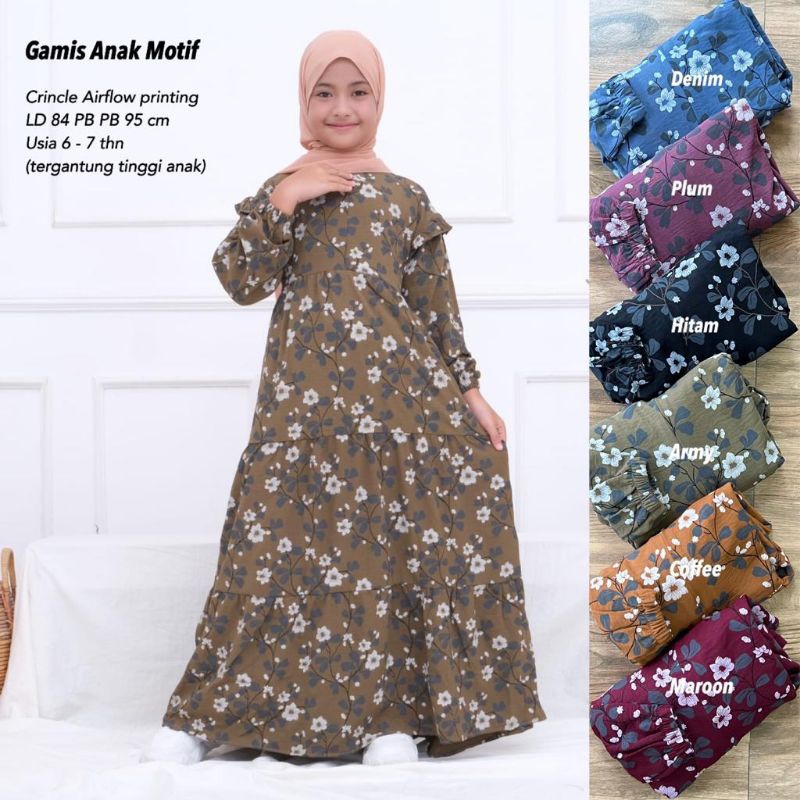 Gamis anak Airflow Motif - Namira Kids //JF633