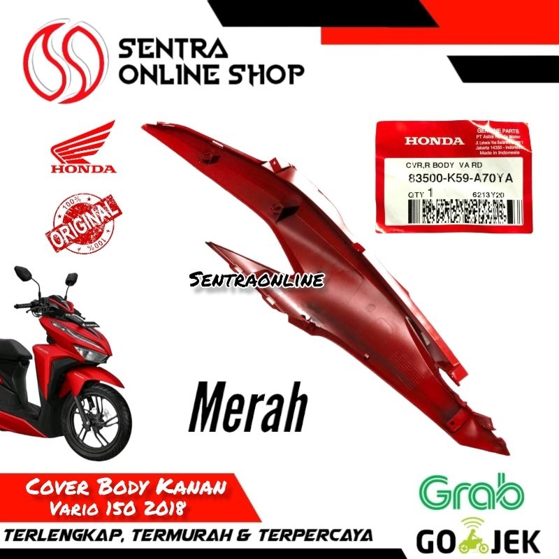 Cover R body bodi vario 150 2018 kanan merah cabe original hgp 83500k59a70ya