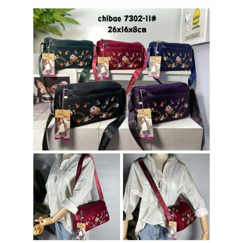 Tas Slempang Chibao Bunga 7602-11#