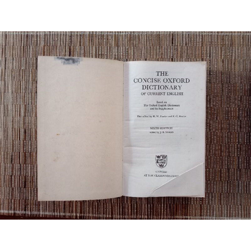 Kamus Original Oxford Dictionary The Concise Oxford Dictionary