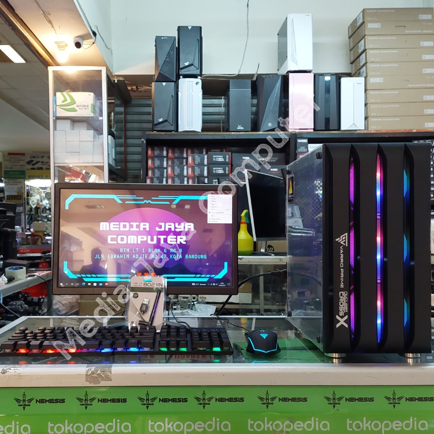 PC Gaming Ryzen 5 5600G Fullset RAM 16GB HDD SSD + Monitor 24 Inch Keyboard Mouse Garansi 1 Tahun