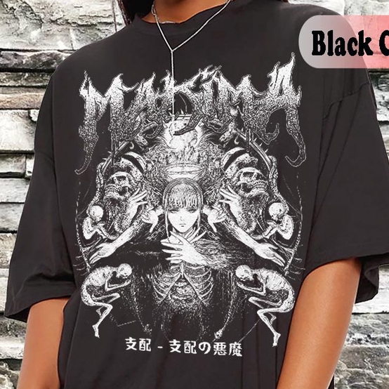 Kaos Anime Makima | Kaos Acid Wash Oversized