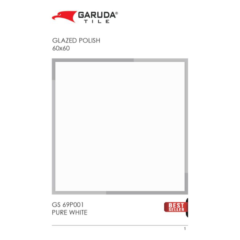 Granite Lantai 60×60 PURE WHITE/GLOSSY/GARUDA TILE/KW EXP