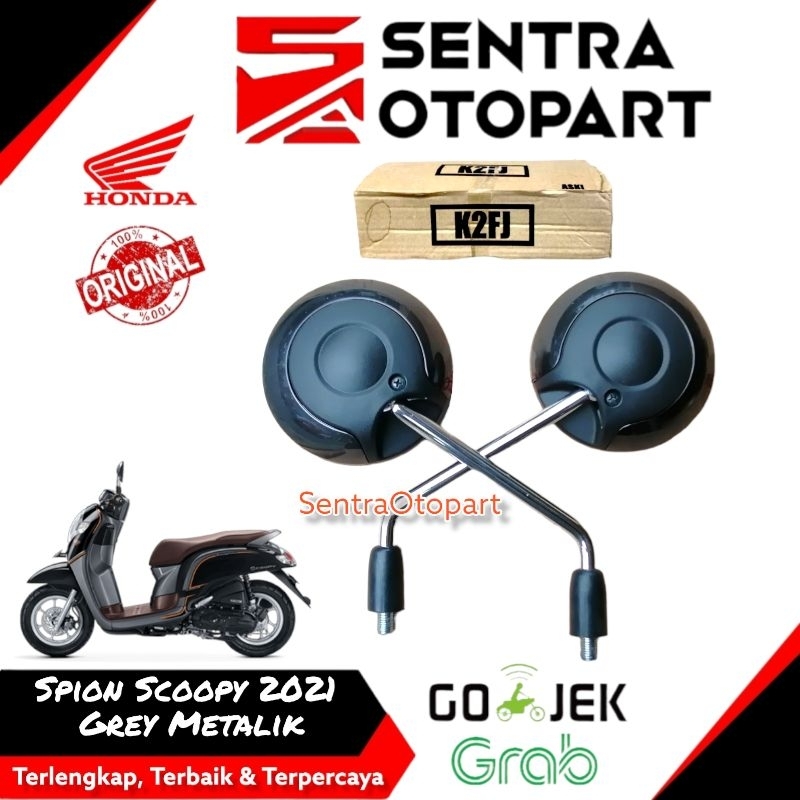 Kaca spion scoopy 2021 k2f grey metalic metalik original