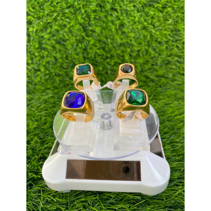 Cincin pria permata topas ring titanium