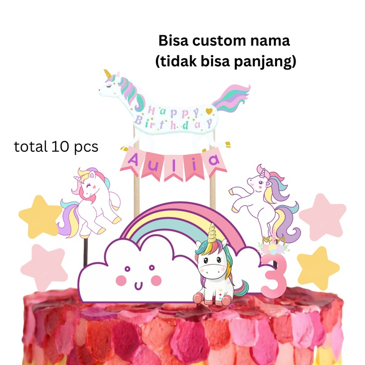 

Topper cake Unicorn /hiasan kue/ topper happy birthday