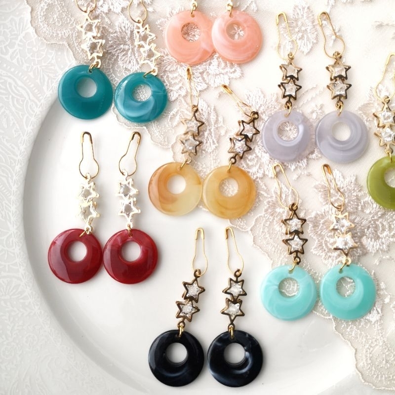 Anting Hijab Bulat Marmer