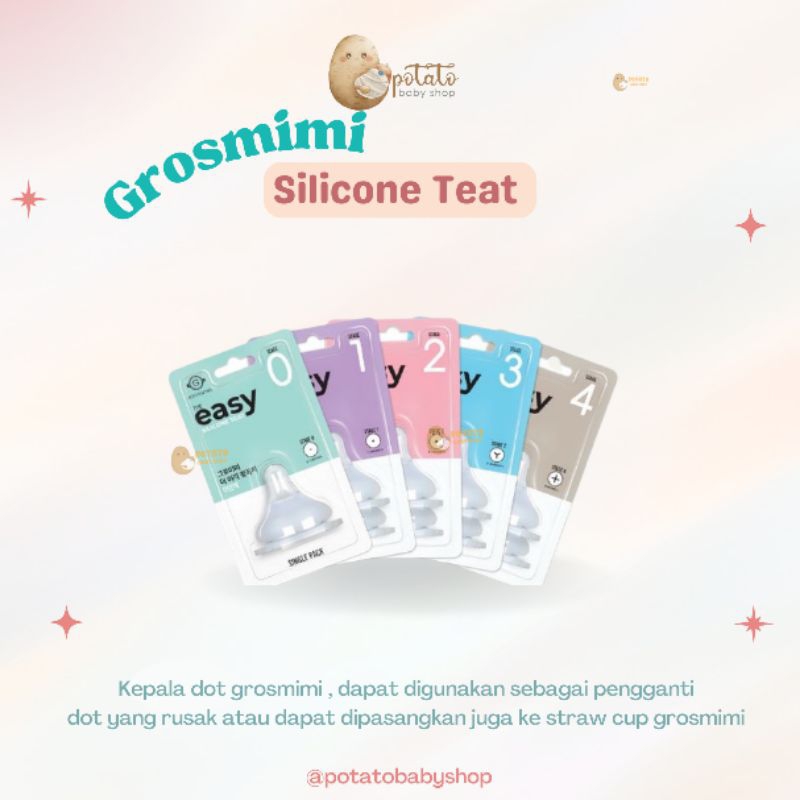 Grosmimi Silicone Nipple - Dot Stage 1,2,3 &amp; 4