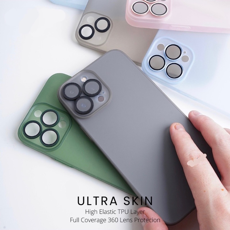 ULTRASKIN CAMERA PROTECTION CASE IPHONE 11 12 13 14 15 PRO MAX / PLUS ULTRATHIN SUPER SLIM TIPIS SKI