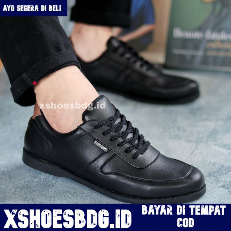 TERBARU Sepatu Formal Pria Hitam Kasual Casual Kulit PU Antislip Original Kets Kerja Kuliah