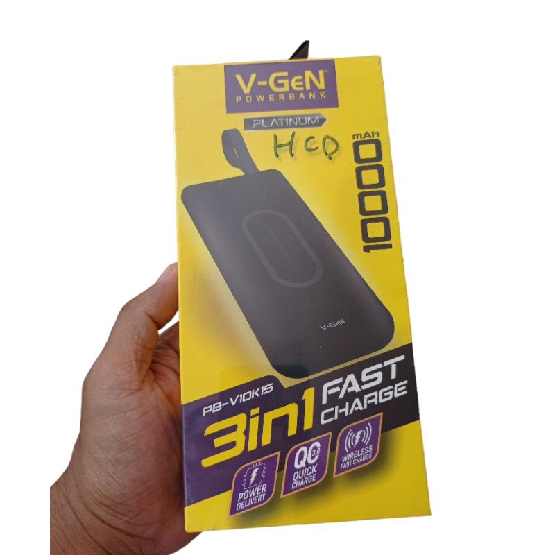 VGEN POWERBANK 10000 MAH WIRELESS FAST CHARGE