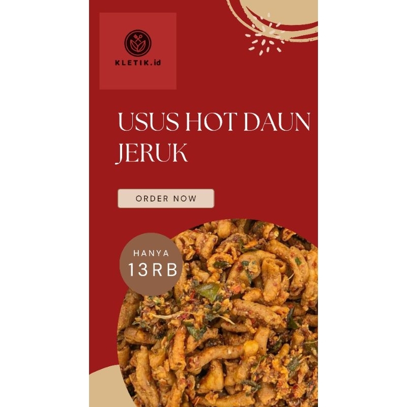 

Usus Hot Daun Jeruk 100gr - 200gr Kripik Usus Pedas Daun Jeruk