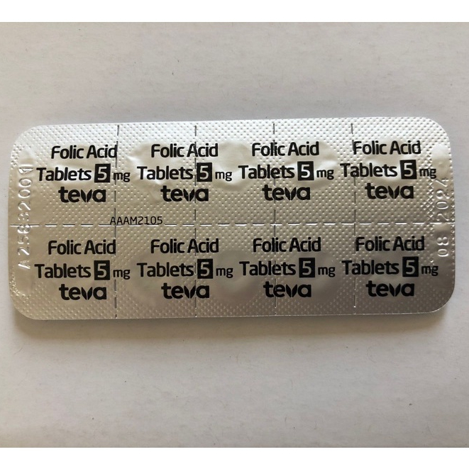 TEVA Folic Acid 5mg, 50 tablets// asam folat// singapore