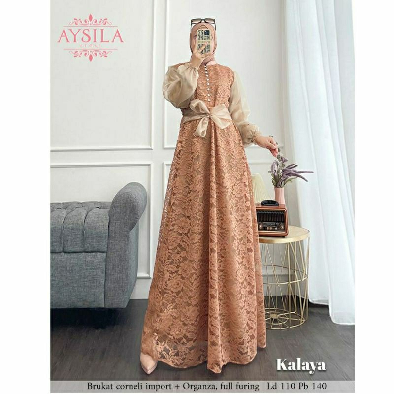 Baju gamis kalaya maxy